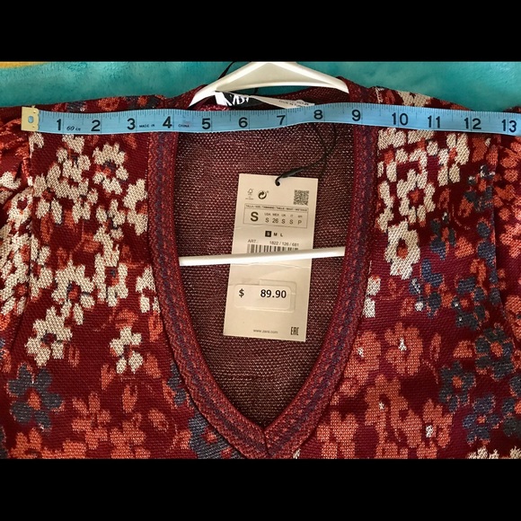 ZARA, FLORAL JACQUARD KNIT DRESS, sz S, NWT - Picture 5 of 14